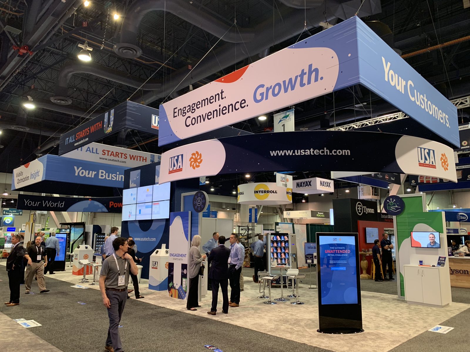 Large format overhead signage exhibit built by DSM Exhibits
